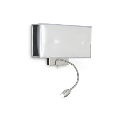 Aplica Hotel, 2 becuri, dulie E27 + LED, L:320 mm, H:225 mm, Crom