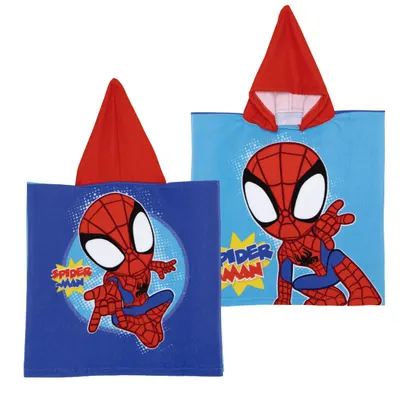 Prosop de plajă, Poncho, pentru copii, model Spidey Friends, 55x55 cm, Arditex