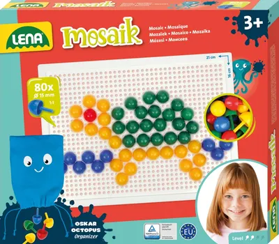 Set pentru mozaic Lena - Opac, 80 piese, Ø15 mm