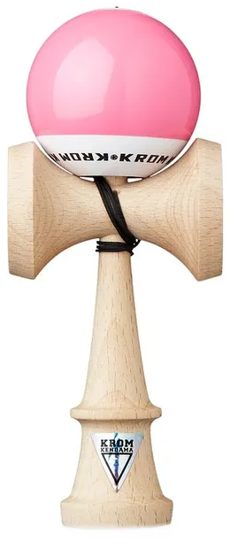 Joc de dexteritate din lemn KROM Kendama - Pop LOL Kendama, roz
