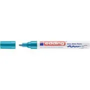 Marker permanent Edding 750, cu vopsea, corp metalic, varf rotund, 2-4 mm, bleu