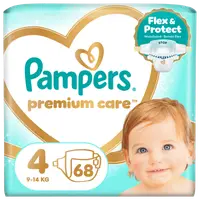 Scutece pentru copii Premium Care Marimea 4 9-14kg, 68 bucati, Pampers