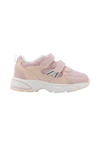 Pantofi sport din piele ecologica cu insertii din material textil - Roz