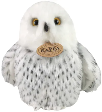 Jucărie de pluș Rappa Eco prieteni - Bufniță Albă, 18 cm