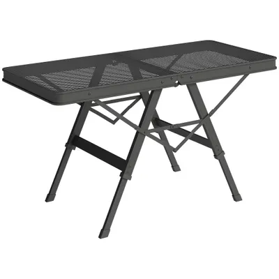 Outsunny Masă de camping reglabilă în înălțime, pliabilă, cu plasă metalică, din aluminiu | Aosom Romania
