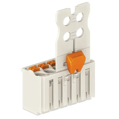 1-conductor female plug; Gripping plate sliding connector release; direct marking; 1.5 mm²; Pin spacing 3.5 mm; 4-pole; 1,50 mm²; light gray