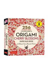Origami Cherry Blossoms Paper Pack Book: 256 Double-Sided Folding Sheets with 16 Different Cherry Blossom Patterns with Solid Colors on the Back (Incl