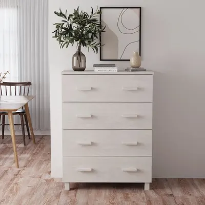vidaXL Servantă „HAMAR”, alb, 79x40x103,5 cm, lemn masiv de pin