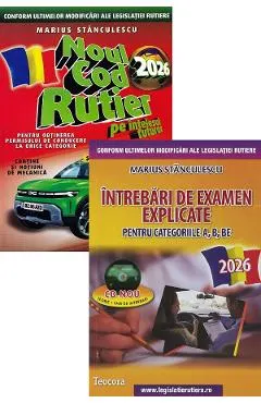 Pachet 2026: Noul cod rutier pe intelesul tuturor + Intrebari de examen explicate + CD