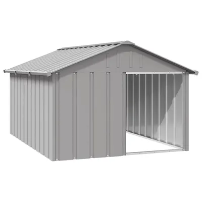 Gossi casa pentru caini, gri, 116,5x153x81,5 cm, otel galvanizat