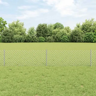 vidaXL Gard de sarma cu stalp 10 x 0,4 m Oțel Galvanizat Argintiu