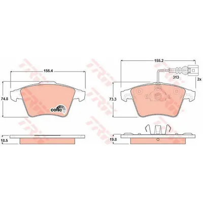 Set placute frana, frana disc TRW GDB1651
