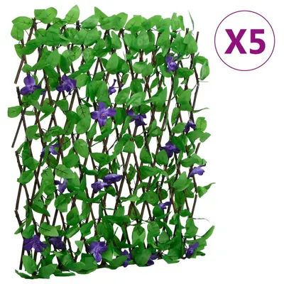 vidaXL Spalier iederă artificială extensibil, 5 buc., verde, 180x70 cm
