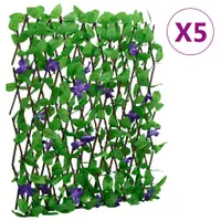 vidaXL Spalier iederă artificială extensibil, 5 buc., verde, 180x70 cm