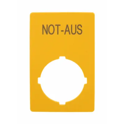 Placa atentionare buton avarie 33x50mm german