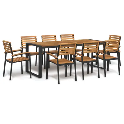Gossi set mobilier de gradina, 9 piese, lemn masiv de acacia si metal