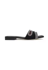 Papuci dama 305204479 - Piele naturala - Negru - Negru