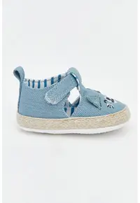 Pantofi crib din denim cu decupaje - Albastru deschis