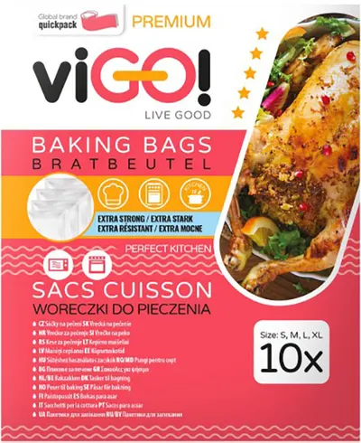 Pungi de copt viGO! - Premium, 10 bucăți, dimensiuni diferite