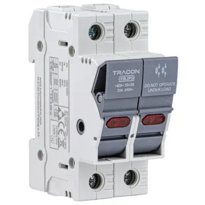 Separatoare modulare pentru sigurante fuzibile cilindrice 50A, 14x51mm, Un=400V/690V, AC22B, 2P, LED