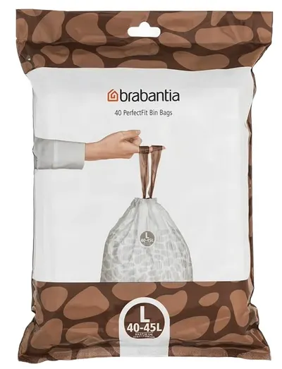 Sac de gunoi Brabantia - PerfectFit FlatBack+/Touch, mărimea L, 40 - 45 l, 40 buc