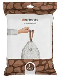 Sac de gunoi Brabantia - PerfectFit FlatBack+/Touch, mărimea L, 40 - 45 l, 40 buc
