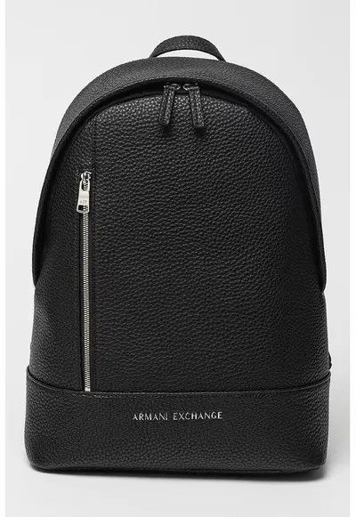 Rucsac de piele ecologica cu logo discret - Negru