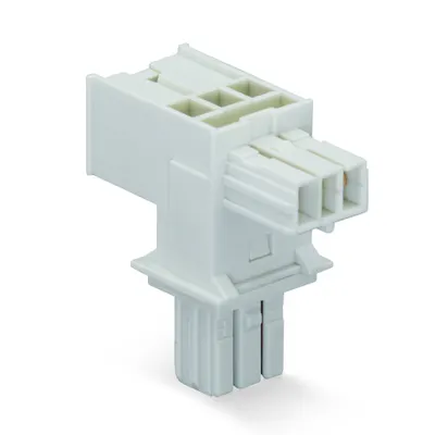 T-distribution connector; 2-pole; 1 input; 2 outputs; green