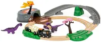 Set de joacă Brio - Trenuri și șine, Aventură cu dinozauri, 21 piese
