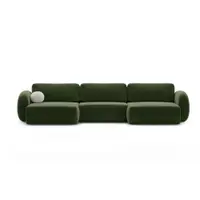 Colțar verde extensibil/cu spațiu de depozitare cu tapițerie din catifea (în formă de "U") Tonale – Cosmopolitan Design