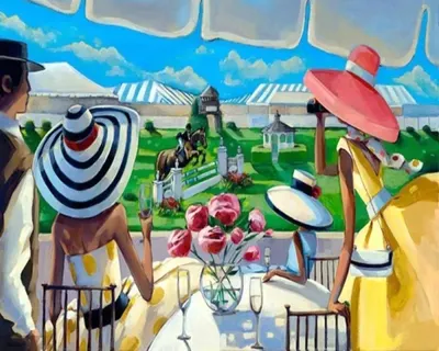 Tapiserie cu diamante MagicArt - Sport ecvestru, 40 x 50 cm, cu mărgele rotunde