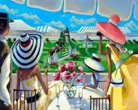 Tapiserie cu diamante MagicArt - Sport ecvestru, 40 x 50 cm, cu mărgele rotunde