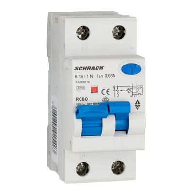 Intreruptor automat+dif. 1P+N, AMPARO 6kA, B 16A, 30mA,tip A