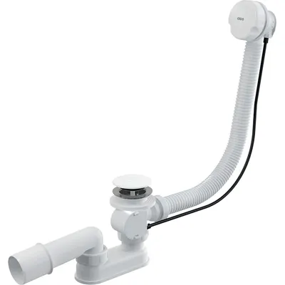 Sifon cada baie automat cu ventil, dop plastic alb O48 mm preaplin Alcadrain A51B-100