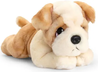 Jucărie de pluș Keel Toys - Buldog, culcat, 25 cm