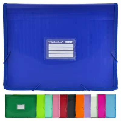 Dosar cu elastic OfBox Colorline - A4, 12 separatoare, sortiment