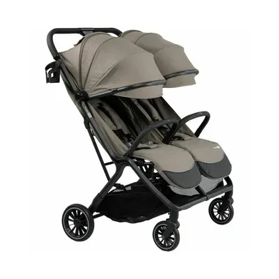 Carucior gemeni, FreeON, Twin Plus, De la nastere pana la 22 Kg, Cadru din aluminiu, Cu accesorii, Conform cu standardul european EN 1888-1:2018, Bej