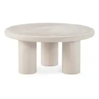 Măsuță de cafea crem rotundă cu aspect de piatră ø 80 cm Iriel – MOME