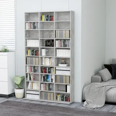 vidaXL Dulap pentru CD-uri, gri beton, 102x23x177,5 cm, lemn compozit