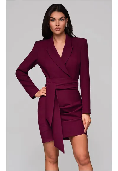 Rochie eleganta midi LA-OM-DLR166 - Visiniu