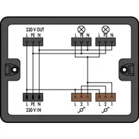 Distribution box; Two-way circuit; 1 input; 5 outputs; Cod. A, S; MIDI; black