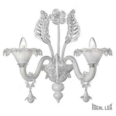 aplica Ca’ Vendramin, 2 becuri, dulie E14, L:500 mm, H:540 mm, Alb