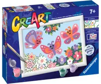 Kit de vopsea după număr Ravensburger CreArt - Fluturi fericiți