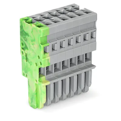 1-conductor female plug; 4 mm²; 7-pole; 4,00 mm²; green-yellow, gray