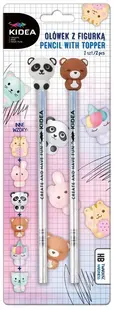 Set de creioane cu figura Kidea - Panda și ursuleț, HB, 2 bucăți