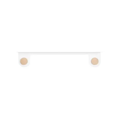 Raft de perete din oțel și detalii din lemn de stejar, cu 2 cârlige Gazzda Hook, lungime 70 cm, alb