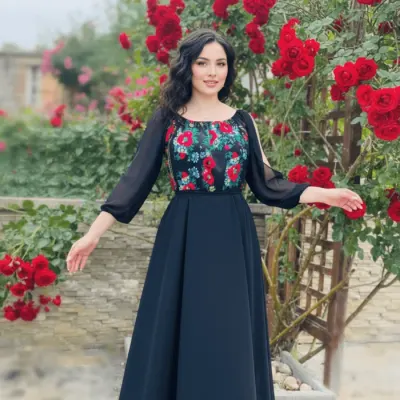 Rochie Eleganta cu motive stilizate florale Viviana