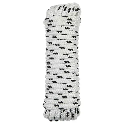vidaXL Sfoară de Barcă 10 mm 9 m Alb și negru Poliester