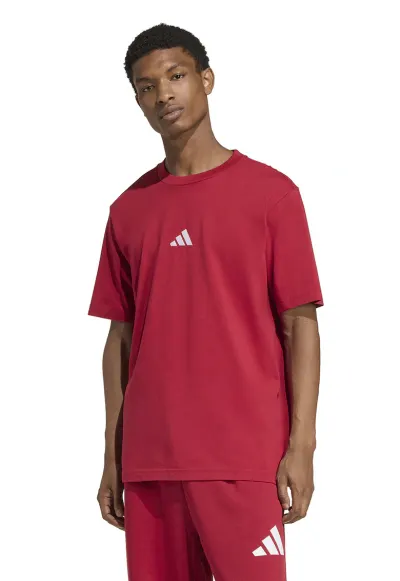 Tricou din bumbac Essentials - Alb/Rosu vermillion
