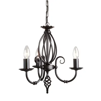 Corp de iluminat suspendat, lustra Artisan 3 Light Chandelier – Black